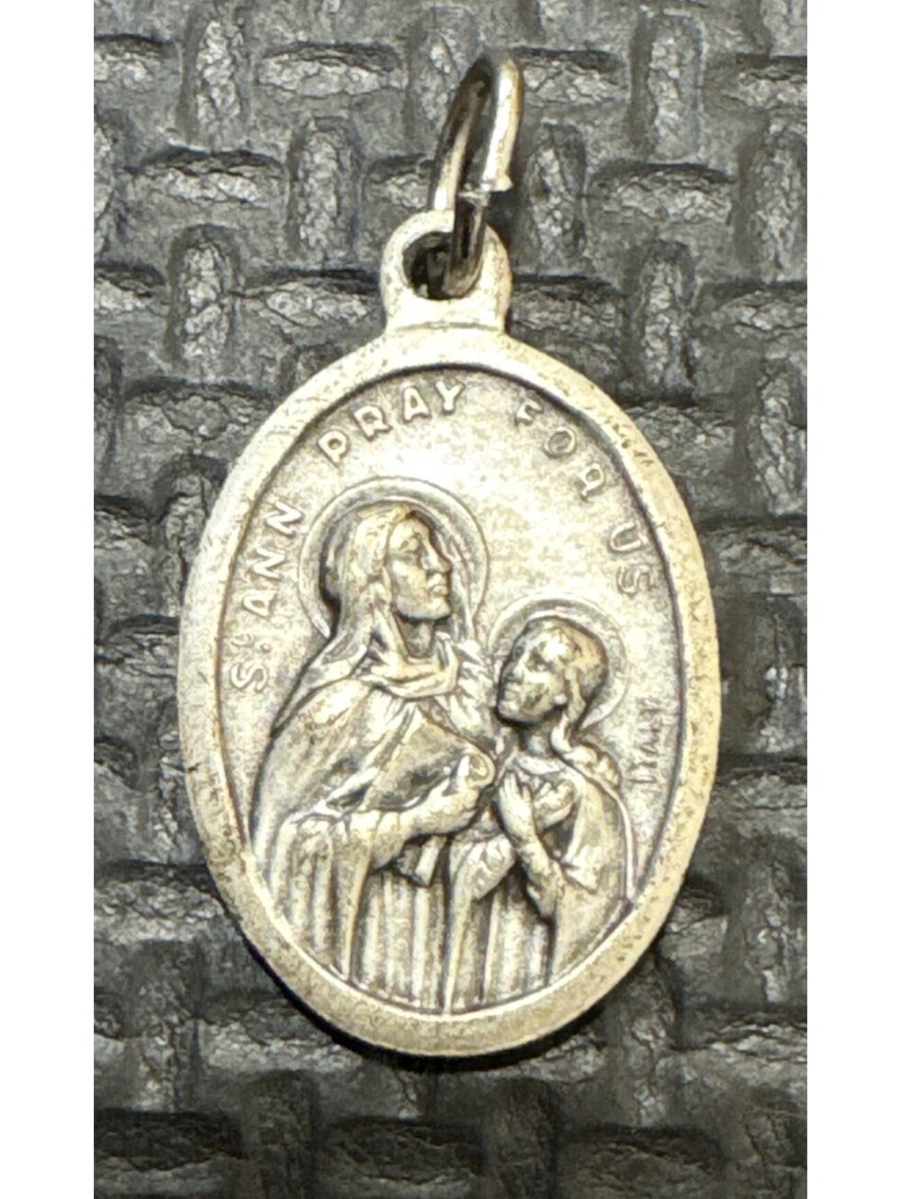 Vintage St Anne Pray For Us Guardian Angel | Mother | Pendant Charm | Italy